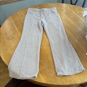 Sincerely Jules Taupe Sherpa Wide-Leg Lounge Pants